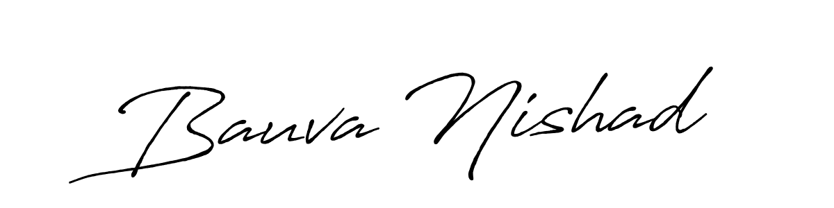 if you are searching for the best signature style for your name Bauva Nishad. so please give up your signature search. here we have designed multiple signature styles  using Antro_Vectra_Bolder. Bauva Nishad signature style 7 images and pictures png