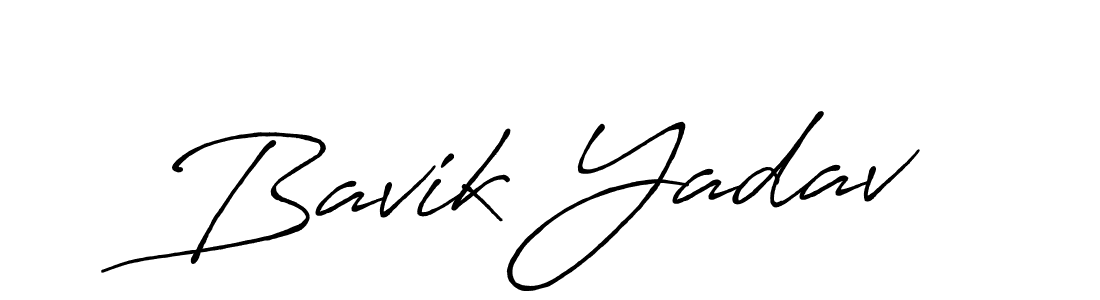Antro_Vectra_Bolder is a professional signature style that is perfect for those who want to add a touch of class to their signature. It is also a great choice for those who want to make their signature more unique. Get Bavik Yadav name to fancy signature for free. Bavik Yadav signature style 7 images and pictures png