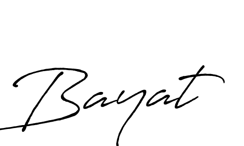 Use a signature maker to create a handwritten signature online. With this signature software, you can design (Antro_Vectra_Bolder) your own signature for name Bayat. Bayat signature style 7 images and pictures png