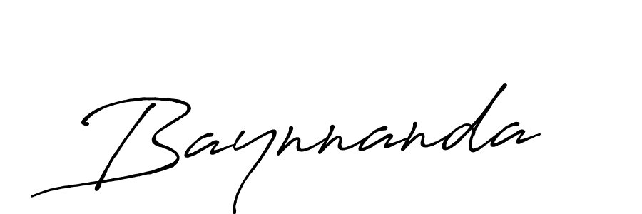 Use a signature maker to create a handwritten signature online. With this signature software, you can design (Antro_Vectra_Bolder) your own signature for name Baynnanda. Baynnanda signature style 7 images and pictures png