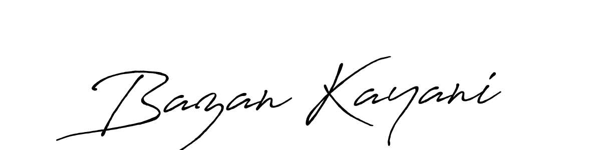 Make a beautiful signature design for name Bazan Kayani. With this signature (Antro_Vectra_Bolder) style, you can create a handwritten signature for free. Bazan Kayani signature style 7 images and pictures png