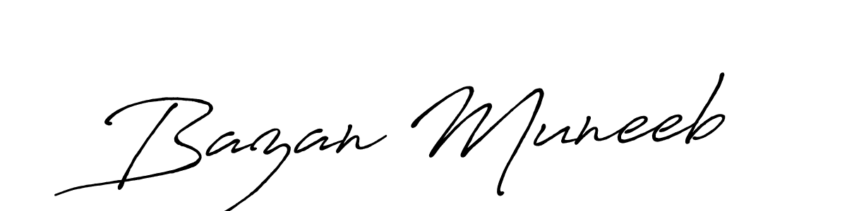 Use a signature maker to create a handwritten signature online. With this signature software, you can design (Antro_Vectra_Bolder) your own signature for name Bazan Muneeb. Bazan Muneeb signature style 7 images and pictures png