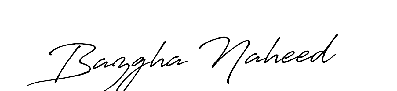 How to make Bazgha Naheed name signature. Use Antro_Vectra_Bolder style for creating short signs online. This is the latest handwritten sign. Bazgha Naheed signature style 7 images and pictures png