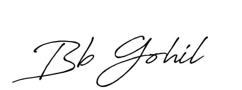 Also You can easily find your signature by using the search form. We will create Bb Gohil name handwritten signature images for you free of cost using Antro_Vectra_Bolder sign style. Bb Gohil signature style 7 images and pictures png