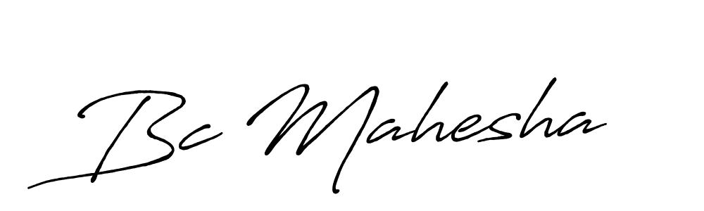 Use a signature maker to create a handwritten signature online. With this signature software, you can design (Antro_Vectra_Bolder) your own signature for name Bc Mahesha. Bc Mahesha signature style 7 images and pictures png
