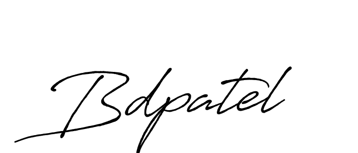 Create a beautiful signature design for name Bdpatel. With this signature (Antro_Vectra_Bolder) fonts, you can make a handwritten signature for free. Bdpatel signature style 7 images and pictures png