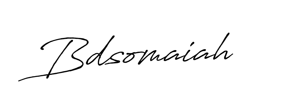 How to make Bdsomaiah name signature. Use Antro_Vectra_Bolder style for creating short signs online. This is the latest handwritten sign. Bdsomaiah signature style 7 images and pictures png