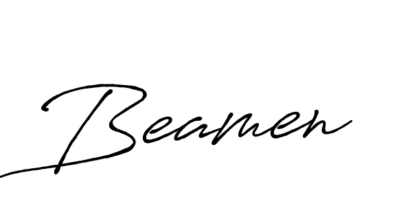 Use a signature maker to create a handwritten signature online. With this signature software, you can design (Antro_Vectra_Bolder) your own signature for name Beamen. Beamen signature style 7 images and pictures png