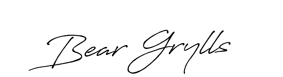 It looks lik you need a new signature style for name Bear Grylls. Design unique handwritten (Antro_Vectra_Bolder) signature with our free signature maker in just a few clicks. Bear Grylls signature style 7 images and pictures png