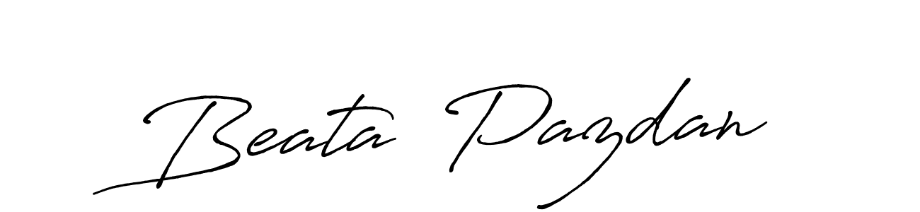 Antro_Vectra_Bolder is a professional signature style that is perfect for those who want to add a touch of class to their signature. It is also a great choice for those who want to make their signature more unique. Get Beata  Pazdan name to fancy signature for free. Beata  Pazdan signature style 7 images and pictures png