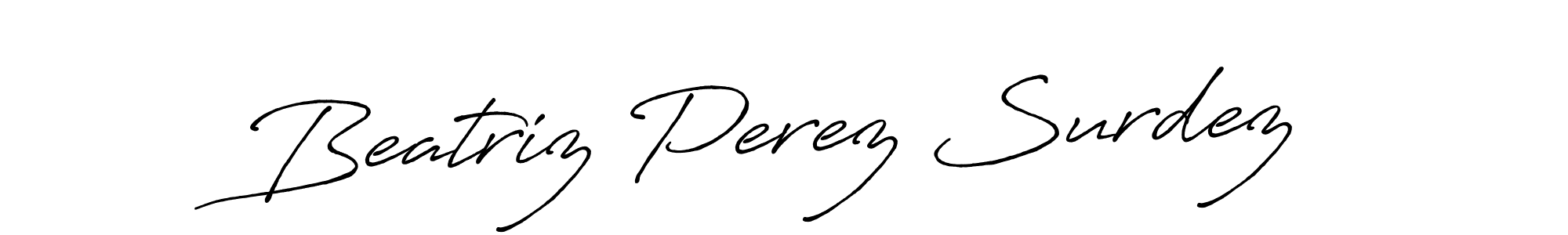 Create a beautiful signature design for name Beatriz Perez Surdez. With this signature (Antro_Vectra_Bolder) fonts, you can make a handwritten signature for free. Beatriz Perez Surdez signature style 7 images and pictures png