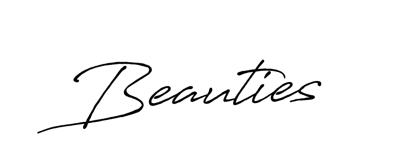 Also You can easily find your signature by using the search form. We will create Beauties name handwritten signature images for you free of cost using Antro_Vectra_Bolder sign style. Beauties signature style 7 images and pictures png