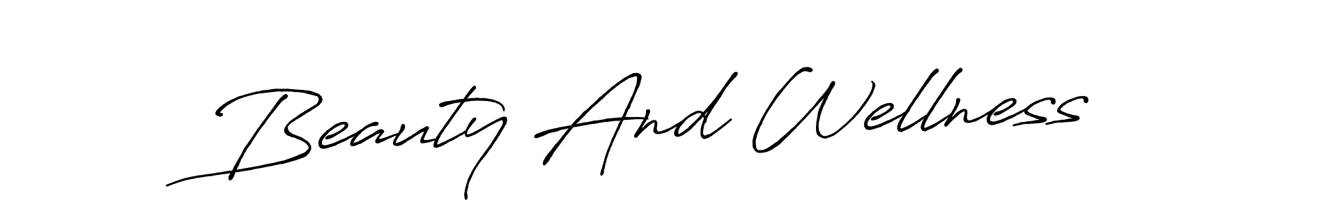 Similarly Antro_Vectra_Bolder is the best handwritten signature design. Signature creator online .You can use it as an online autograph creator for name Beauty And Wellness. Beauty And Wellness signature style 7 images and pictures png