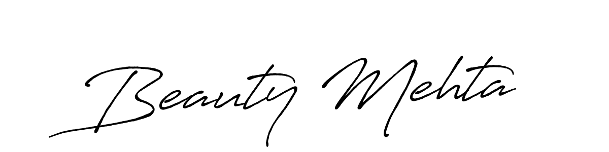 Beauty Mehta stylish signature style. Best Handwritten Sign (Antro_Vectra_Bolder) for my name. Handwritten Signature Collection Ideas for my name Beauty Mehta. Beauty Mehta signature style 7 images and pictures png