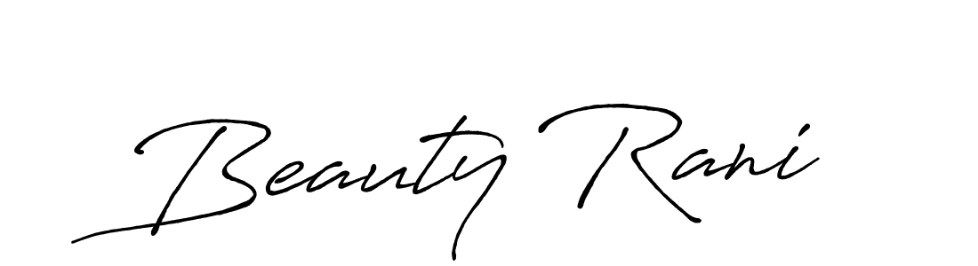 Use a signature maker to create a handwritten signature online. With this signature software, you can design (Antro_Vectra_Bolder) your own signature for name Beauty Rani. Beauty Rani signature style 7 images and pictures png