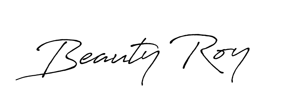 How to make Beauty Roy name signature. Use Antro_Vectra_Bolder style for creating short signs online. This is the latest handwritten sign. Beauty Roy signature style 7 images and pictures png