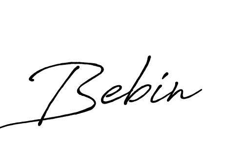 Use a signature maker to create a handwritten signature online. With this signature software, you can design (Antro_Vectra_Bolder) your own signature for name Bebin. Bebin signature style 7 images and pictures png