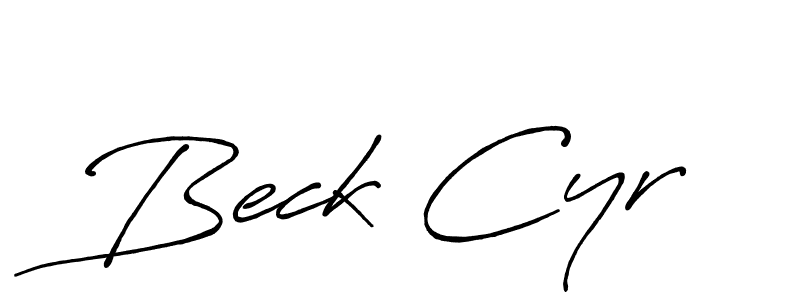 Make a beautiful signature design for name Beck Cyr. With this signature (Antro_Vectra_Bolder) style, you can create a handwritten signature for free. Beck Cyr signature style 7 images and pictures png