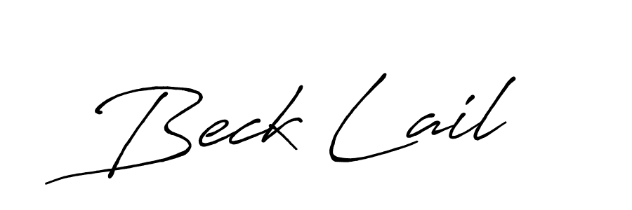 How to make Beck Lail name signature. Use Antro_Vectra_Bolder style for creating short signs online. This is the latest handwritten sign. Beck Lail signature style 7 images and pictures png