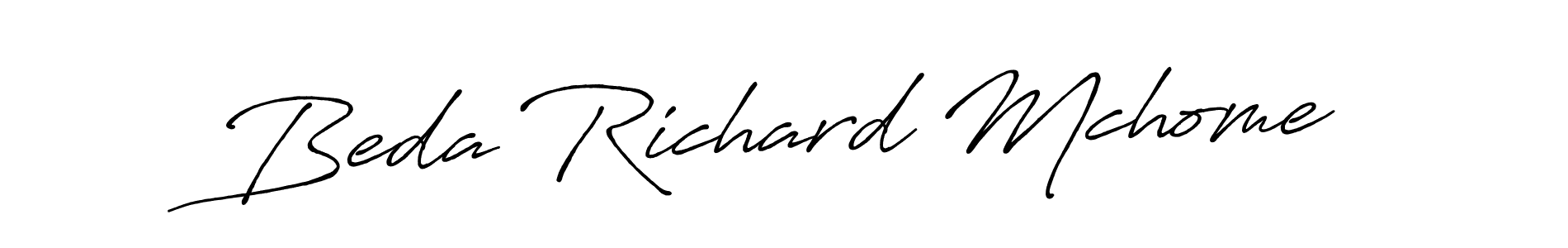 Make a beautiful signature design for name Beda Richard Mchome. With this signature (Antro_Vectra_Bolder) style, you can create a handwritten signature for free. Beda Richard Mchome signature style 7 images and pictures png