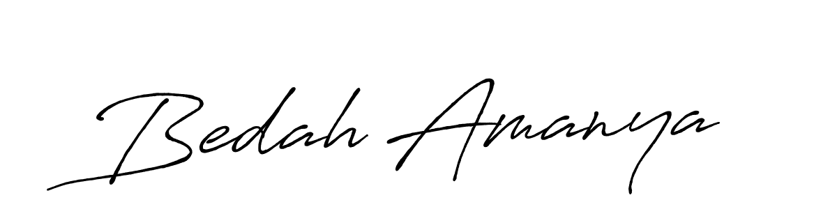 Create a beautiful signature design for name Bedah Amanya. With this signature (Antro_Vectra_Bolder) fonts, you can make a handwritten signature for free. Bedah Amanya signature style 7 images and pictures png