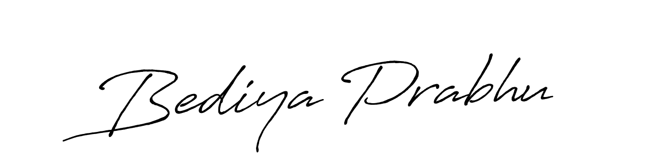 Create a beautiful signature design for name Bediya Prabhu. With this signature (Antro_Vectra_Bolder) fonts, you can make a handwritten signature for free. Bediya Prabhu signature style 7 images and pictures png