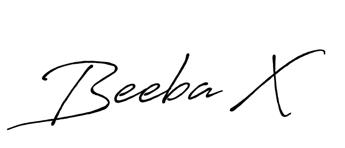 Beeba X stylish signature style. Best Handwritten Sign (Antro_Vectra_Bolder) for my name. Handwritten Signature Collection Ideas for my name Beeba X. Beeba X signature style 7 images and pictures png