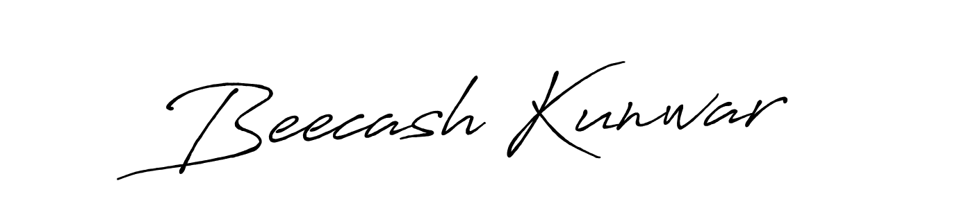 The best way (Antro_Vectra_Bolder) to make a short signature is to pick only two or three words in your name. The name Beecash Kunwar include a total of six letters. For converting this name. Beecash Kunwar signature style 7 images and pictures png