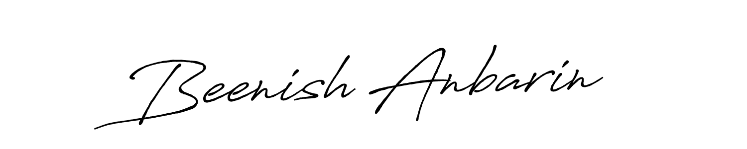 Create a beautiful signature design for name Beenish Anbarin. With this signature (Antro_Vectra_Bolder) fonts, you can make a handwritten signature for free. Beenish Anbarin signature style 7 images and pictures png