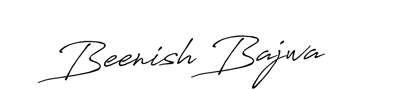 Design your own signature with our free online signature maker. With this signature software, you can create a handwritten (Antro_Vectra_Bolder) signature for name Beenish Bajwa. Beenish Bajwa signature style 7 images and pictures png