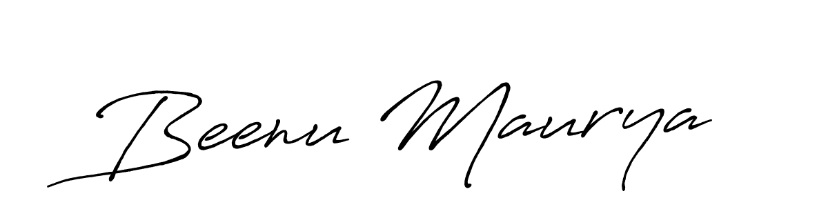 How to make Beenu Maurya name signature. Use Antro_Vectra_Bolder style for creating short signs online. This is the latest handwritten sign. Beenu Maurya signature style 7 images and pictures png