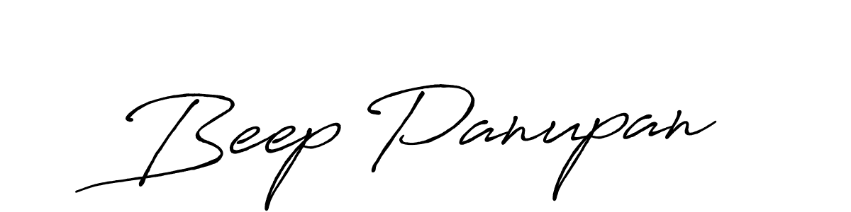 Make a beautiful signature design for name Beep Panupan. With this signature (Antro_Vectra_Bolder) style, you can create a handwritten signature for free. Beep Panupan signature style 7 images and pictures png