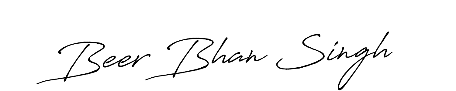 Make a beautiful signature design for name Beer Bhan Singh. With this signature (Antro_Vectra_Bolder) style, you can create a handwritten signature for free. Beer Bhan Singh signature style 7 images and pictures png