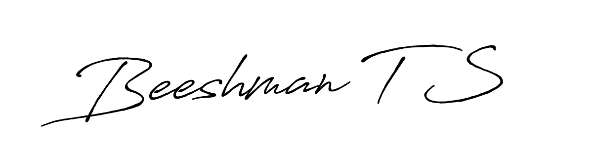 Beeshman T S stylish signature style. Best Handwritten Sign (Antro_Vectra_Bolder) for my name. Handwritten Signature Collection Ideas for my name Beeshman T S. Beeshman T S signature style 7 images and pictures png