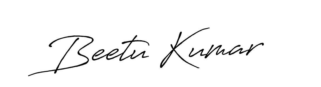 How to make Beetu Kumar name signature. Use Antro_Vectra_Bolder style for creating short signs online. This is the latest handwritten sign. Beetu Kumar signature style 7 images and pictures png