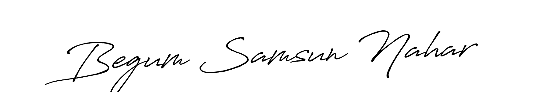 It looks lik you need a new signature style for name Begum Samsun Nahar. Design unique handwritten (Antro_Vectra_Bolder) signature with our free signature maker in just a few clicks. Begum Samsun Nahar signature style 7 images and pictures png