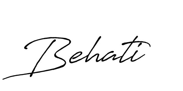 Use a signature maker to create a handwritten signature online. With this signature software, you can design (Antro_Vectra_Bolder) your own signature for name Behati. Behati signature style 7 images and pictures png