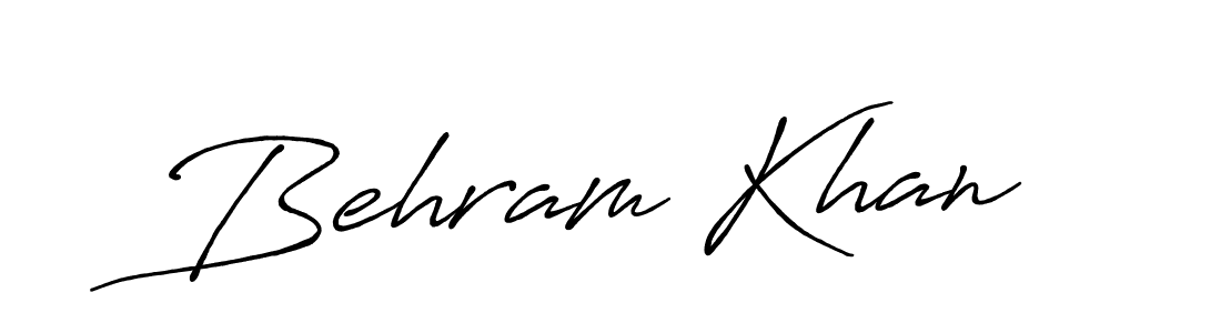 Design your own signature with our free online signature maker. With this signature software, you can create a handwritten (Antro_Vectra_Bolder) signature for name Behram Khan. Behram Khan signature style 7 images and pictures png