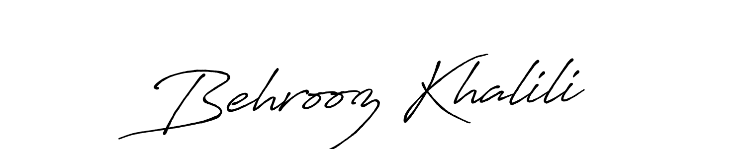 The best way (Antro_Vectra_Bolder) to make a short signature is to pick only two or three words in your name. The name Behrooz Khalili include a total of six letters. For converting this name. Behrooz Khalili signature style 7 images and pictures png