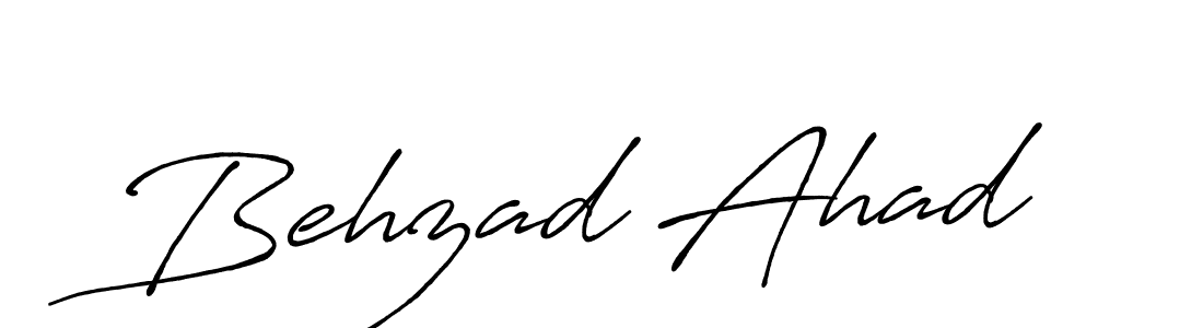Behzad Ahad stylish signature style. Best Handwritten Sign (Antro_Vectra_Bolder) for my name. Handwritten Signature Collection Ideas for my name Behzad Ahad. Behzad Ahad signature style 7 images and pictures png