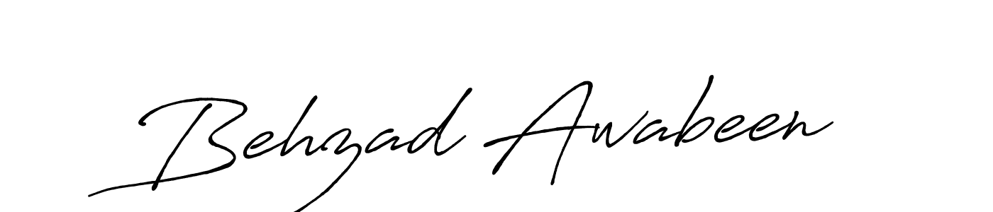 Make a beautiful signature design for name Behzad Awabeen. With this signature (Antro_Vectra_Bolder) style, you can create a handwritten signature for free. Behzad Awabeen signature style 7 images and pictures png
