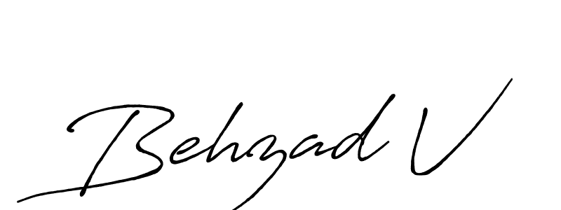 It looks lik you need a new signature style for name Behzad V. Design unique handwritten (Antro_Vectra_Bolder) signature with our free signature maker in just a few clicks. Behzad V signature style 7 images and pictures png