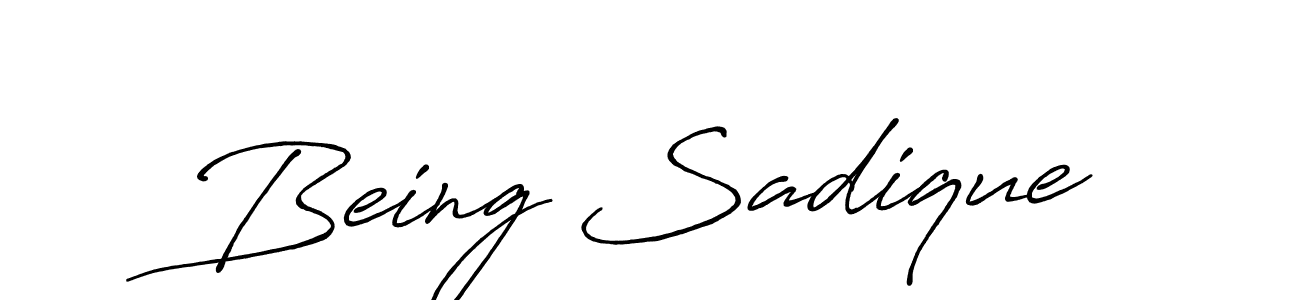 Being Sadique stylish signature style. Best Handwritten Sign (Antro_Vectra_Bolder) for my name. Handwritten Signature Collection Ideas for my name Being Sadique. Being Sadique signature style 7 images and pictures png