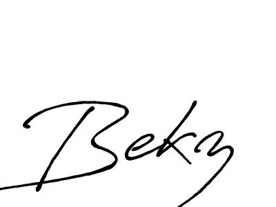 Use a signature maker to create a handwritten signature online. With this signature software, you can design (Antro_Vectra_Bolder) your own signature for name Bekz. Bekz signature style 7 images and pictures png