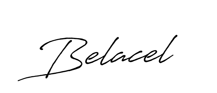 Belacel stylish signature style. Best Handwritten Sign (Antro_Vectra_Bolder) for my name. Handwritten Signature Collection Ideas for my name Belacel. Belacel signature style 7 images and pictures png