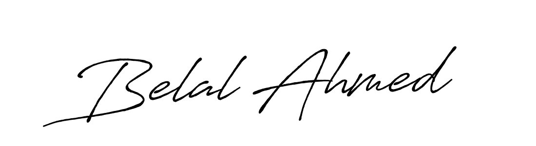 Create a beautiful signature design for name Belal Ahmed. With this signature (Antro_Vectra_Bolder) fonts, you can make a handwritten signature for free. Belal Ahmed signature style 7 images and pictures png