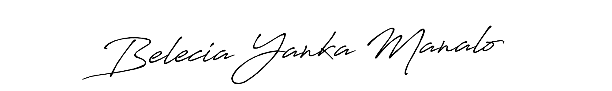 Also You can easily find your signature by using the search form. We will create Belecia Yanka Manalo name handwritten signature images for you free of cost using Antro_Vectra_Bolder sign style. Belecia Yanka Manalo signature style 7 images and pictures png