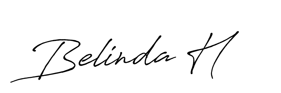 How to make Belinda H name signature. Use Antro_Vectra_Bolder style for creating short signs online. This is the latest handwritten sign. Belinda H signature style 7 images and pictures png