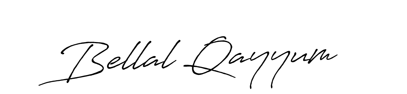 Create a beautiful signature design for name Bellal Qayyum. With this signature (Antro_Vectra_Bolder) fonts, you can make a handwritten signature for free. Bellal Qayyum signature style 7 images and pictures png