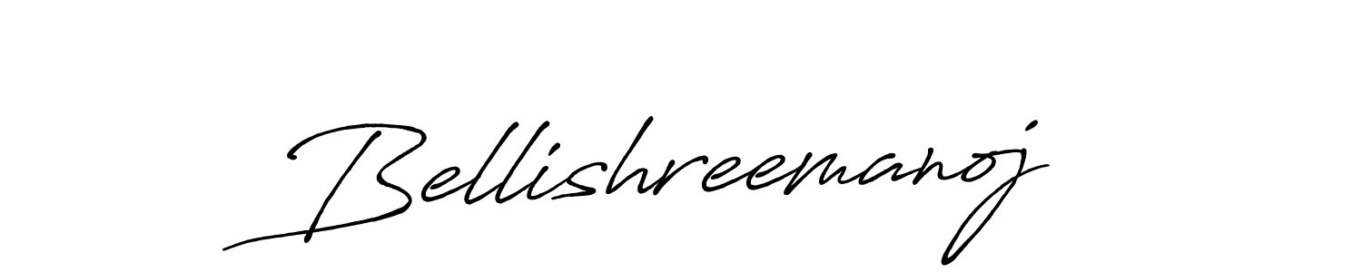 Use a signature maker to create a handwritten signature online. With this signature software, you can design (Antro_Vectra_Bolder) your own signature for name Bellishreemanoj. Bellishreemanoj signature style 7 images and pictures png